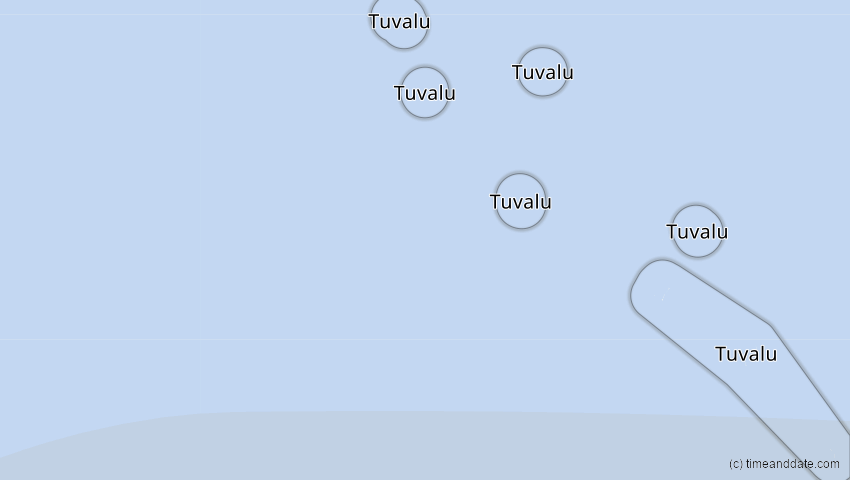 A map of Tuvalu, showing the path of the 22. Sep 2025 Partielle Sonnenfinsternis