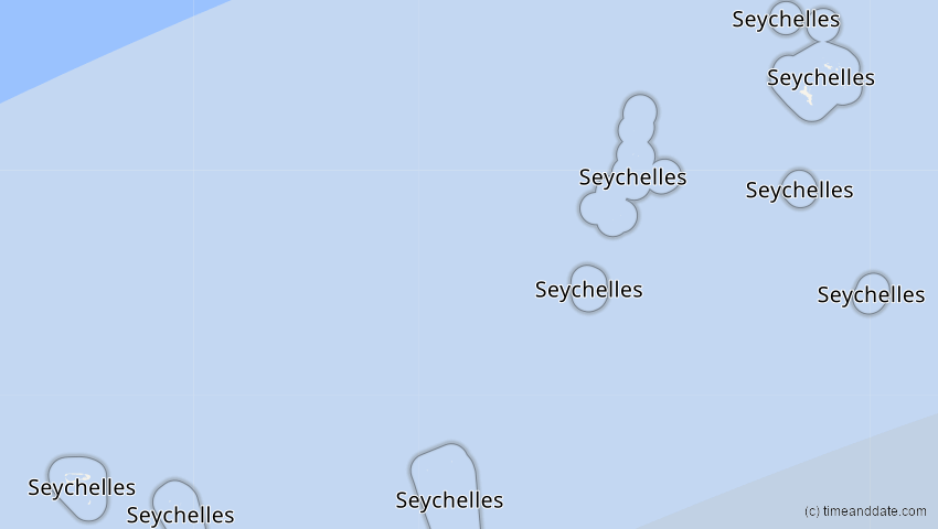 A map of Seychelles, showing the path of the Feb 17, 2026 Annular Solar Eclipse