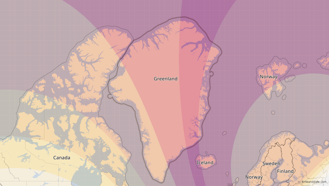 Aug 12, 2026 Total Solar Eclipse in Greenland