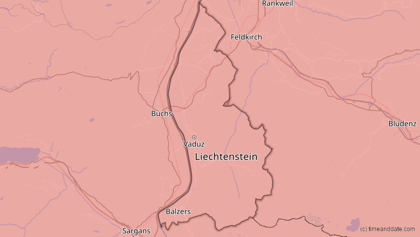 A map of Liechtenstein, showing the path of the 12. Aug 2026 Totale Sonnenfinsternis
