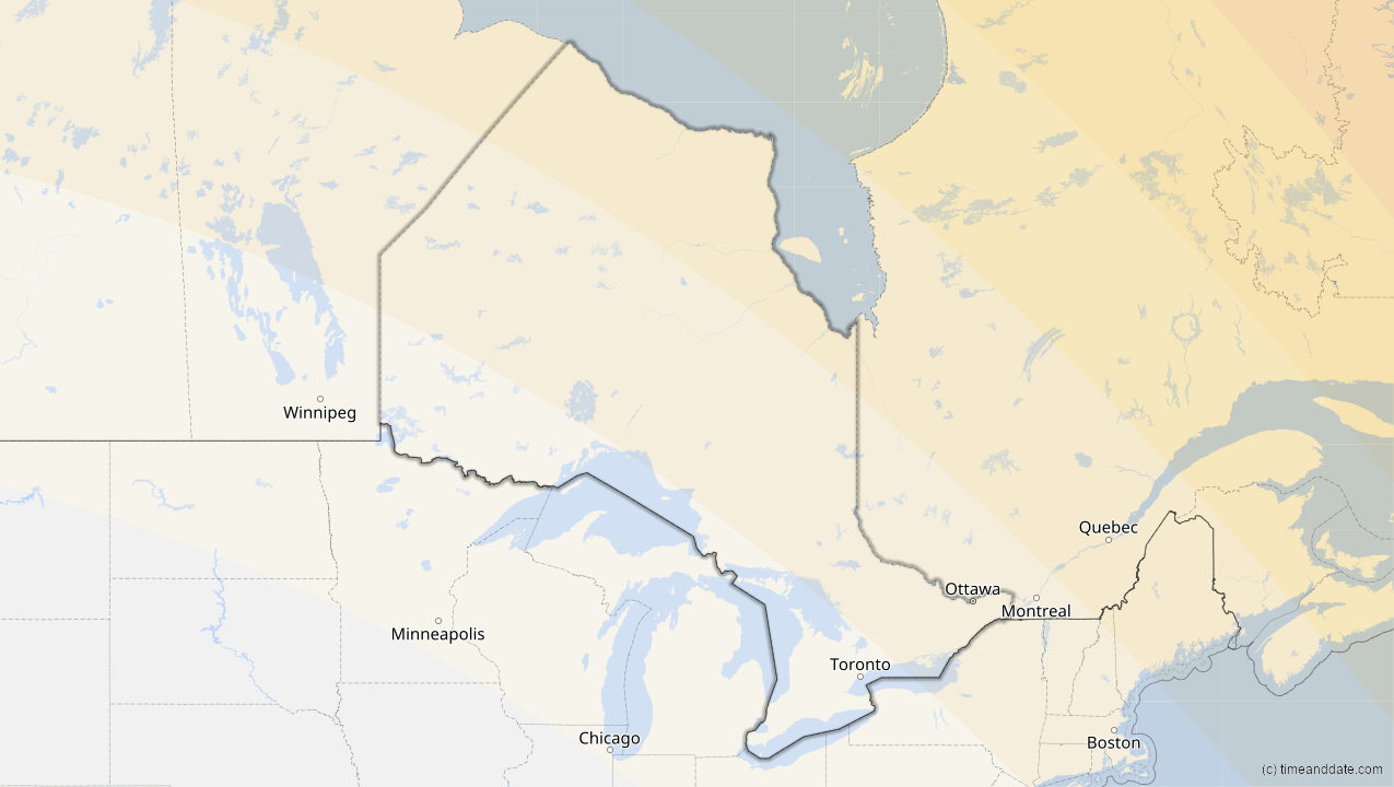 Aug 12, 2026 Partial Solar Eclipse in Ontario, Canada