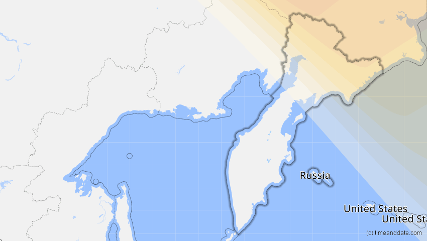 A map of Kamchatka, Russia, showing the path of the Aug 13, 2026 Total Solar Eclipse