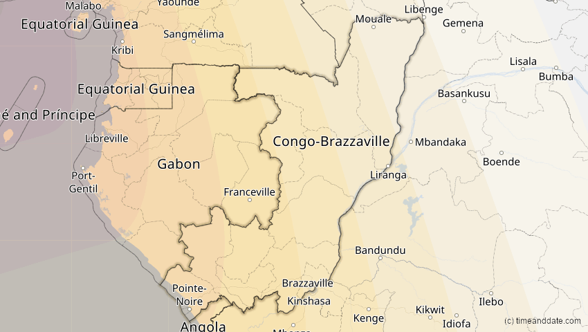 A map of Congo, showing the path of the Feb 6, 2027 Annular Solar Eclipse