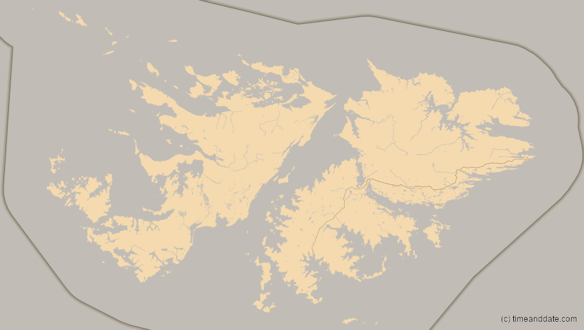 A map of Falklandinseln, showing the path of the 6. Feb 2027 Ringförmige Sonnenfinsternis