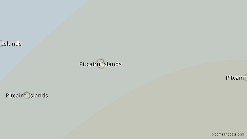 A map of Pitcairn Islands, showing the path of the Feb 6, 2027 Annular Solar Eclipse