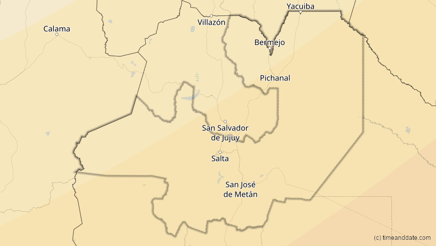 A map of Salta, Argentinien, showing the path of the 6. Feb 2027 Ringförmige Sonnenfinsternis