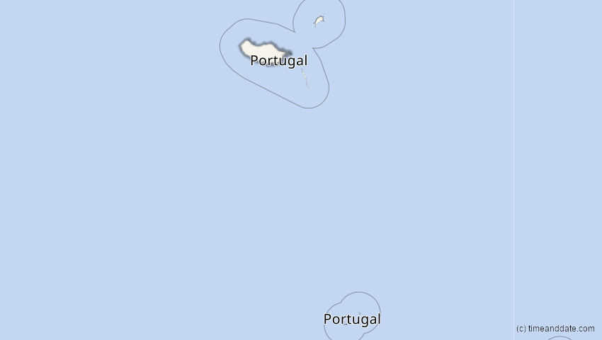 A map of Madeira, Portugal, showing the path of the 6. Feb 2027 Ringförmige Sonnenfinsternis
