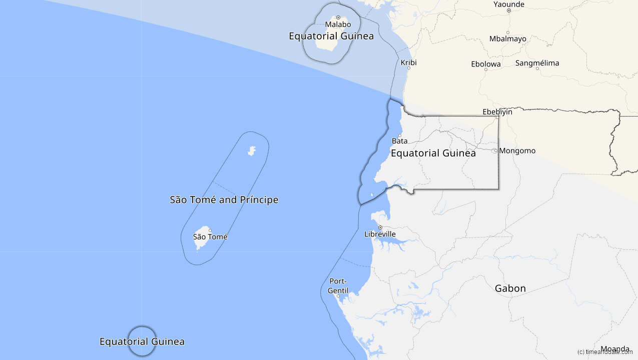 Aug 2, 2027 – Partial Solar Eclipse in Equatorial Guinea