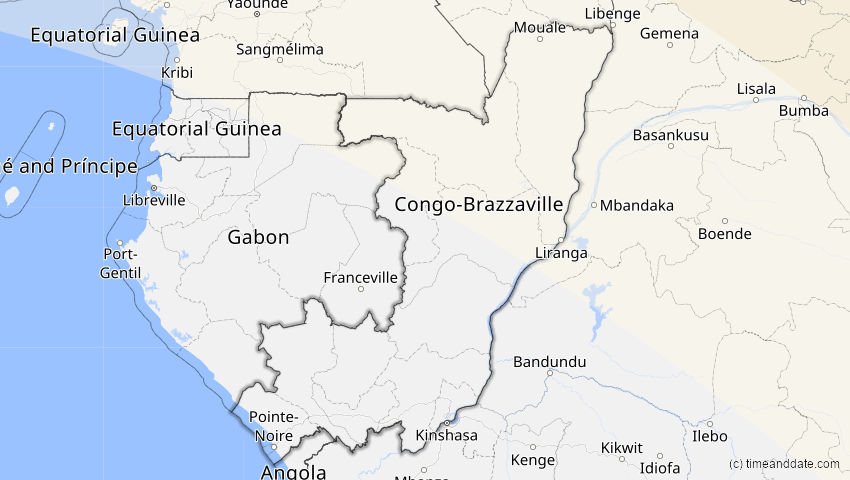 A map of Congo, showing the path of the Aug 2, 2027 Total Solar Eclipse