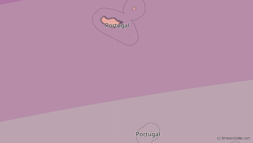 A map of Madeira, Portugal, showing the path of the 2. Aug 2027 Totale Sonnenfinsternis