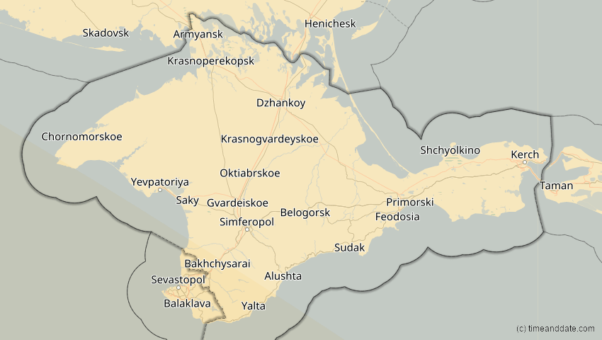 A map of Auton. Republik Krim, Ukraine, showing the path of the 2. Aug 2027 Totale Sonnenfinsternis