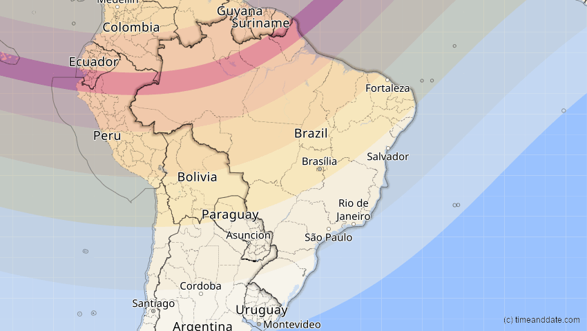 A map of Brasilien, showing the path of the 26. Jan 2028 Ringförmige Sonnenfinsternis