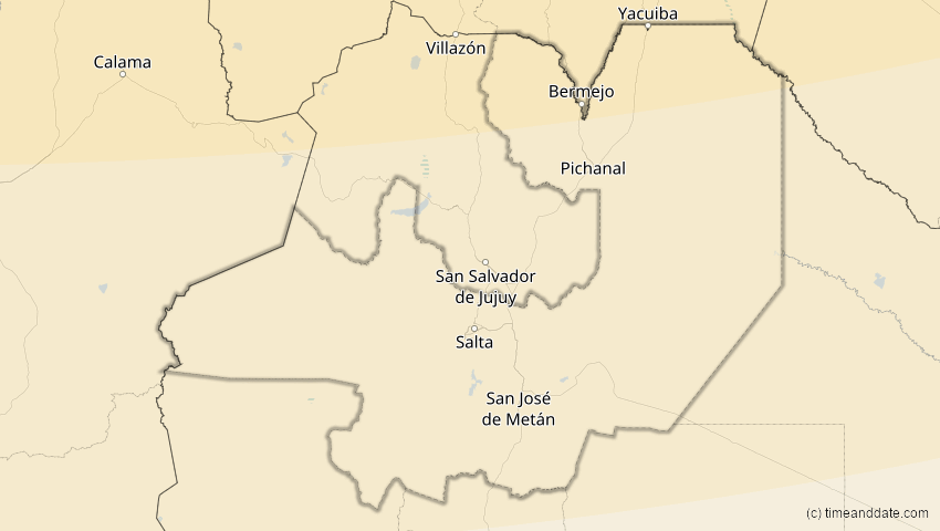 A map of Salta, Argentinien, showing the path of the 26. Jan 2028 Ringförmige Sonnenfinsternis