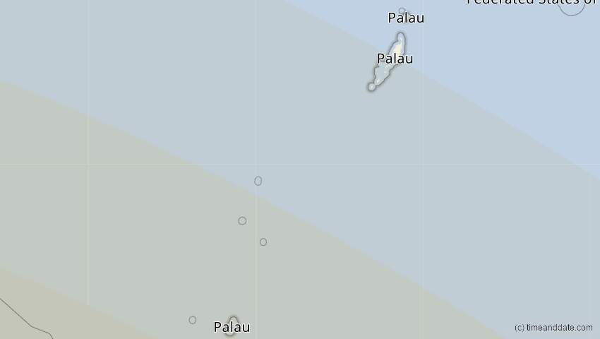 A map of Palau, showing the path of the 22. Jul 2028 Totale Sonnenfinsternis