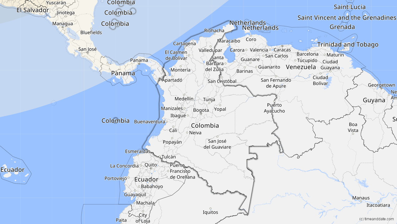 Jan 14 2029 partial solar eclipse in colombia
