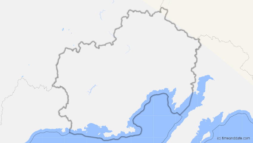 A map of Magadan, Russland, showing the path of the 12. Jun 2029 Partielle Sonnenfinsternis