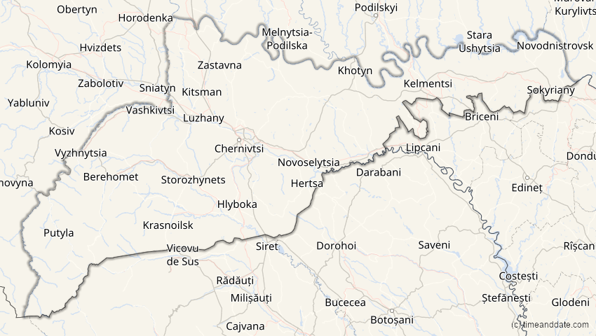A map of Chernivtsi, Ukraine, showing the path of the Jun 12, 2029 Partial Solar Eclipse