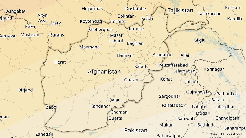 A map of Afghanistan, showing the path of the 1. Jun 2030 Ringförmige Sonnenfinsternis