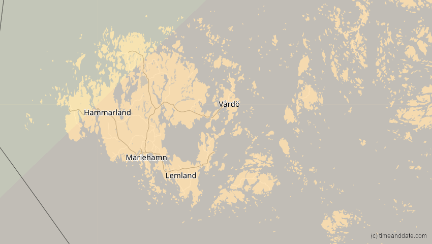 A map of Åland, showing the path of the 1. Jun 2030 Ringförmige Sonnenfinsternis