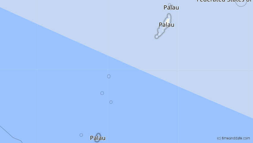 A map of Palau, showing the path of the 1. Jun 2030 Ringförmige Sonnenfinsternis