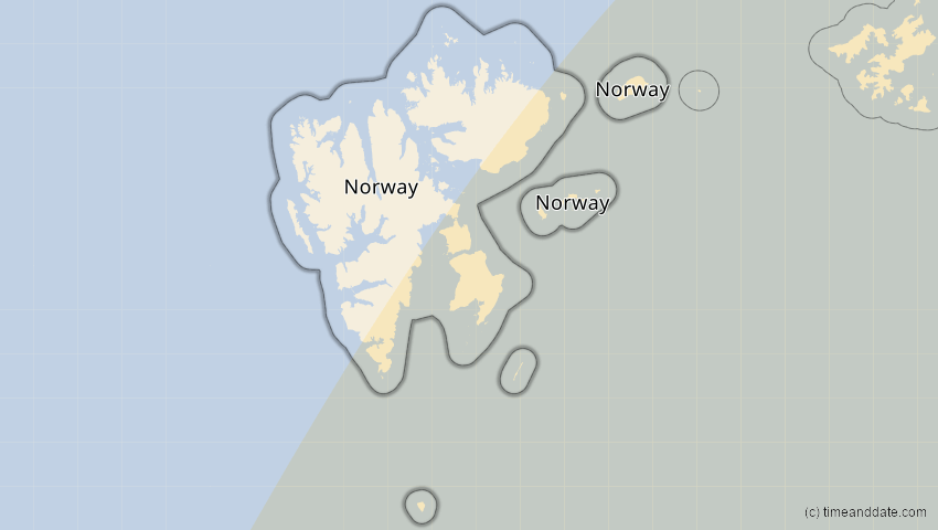 A map of Spitzbergen, Norwegen, showing the path of the 1. Jun 2030 Ringförmige Sonnenfinsternis