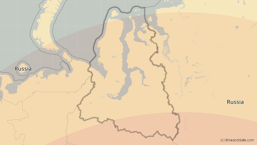 A map of Jamal-Nenzen, Russland, showing the path of the 1. Jun 2030 Ringförmige Sonnenfinsternis