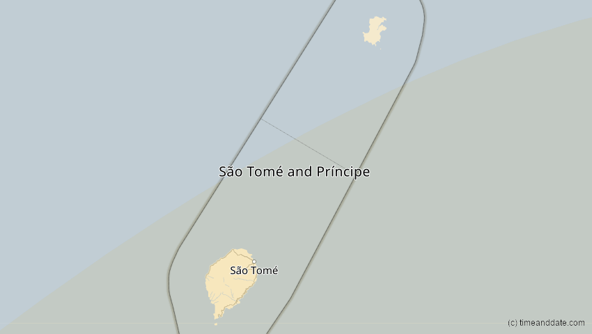 A map of São Tomé und Príncipe, showing the path of the 25. Nov 2030 Totale Sonnenfinsternis