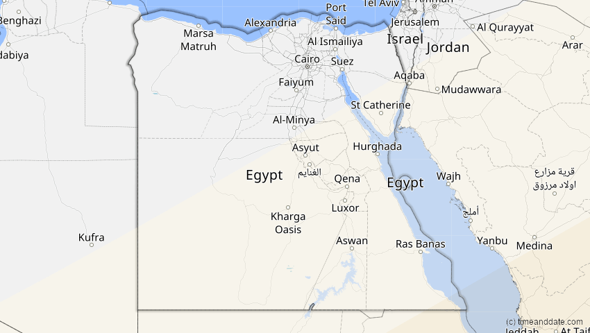 A map of Ägypten, showing the path of the 21. Mai 2031 Ringförmige Sonnenfinsternis