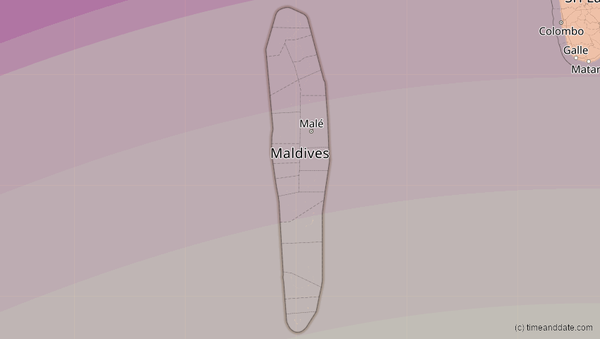 A map of Malediven, showing the path of the 21. Mai 2031 Ringförmige Sonnenfinsternis