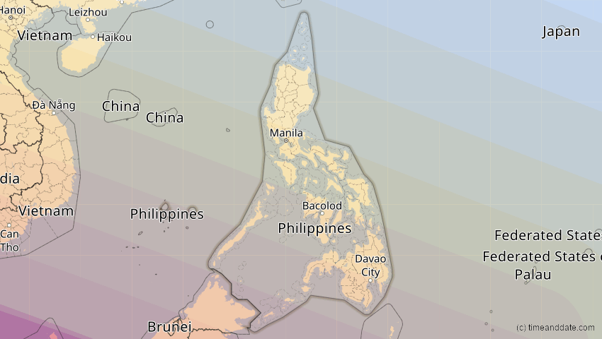 A map of Philippinen, showing the path of the 21. Mai 2031 Ringförmige Sonnenfinsternis