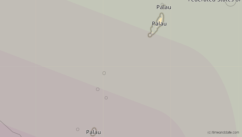 A map of Palau, showing the path of the 21. Mai 2031 Ringförmige Sonnenfinsternis