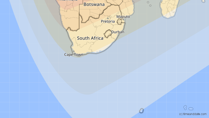 A map of Südafrika, showing the path of the 21. Mai 2031 Ringförmige Sonnenfinsternis