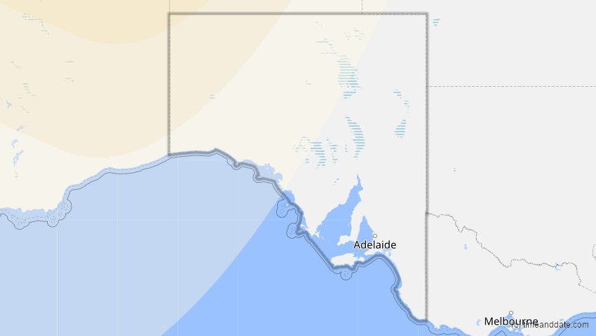 A map of South Australia, Australien, showing the path of the 21. Mai 2031 Ringförmige Sonnenfinsternis