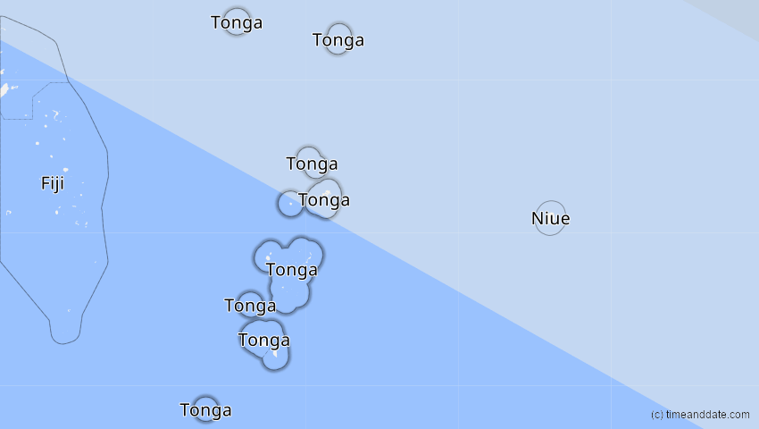 A map of Tonga, showing the path of the 15. Nov 2031 Totale Sonnenfinsternis