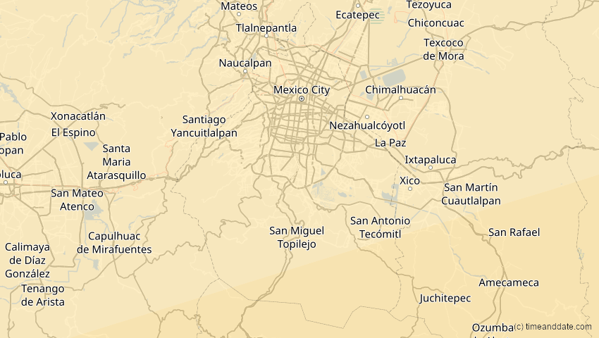 A map of Ciudad de México, Mexiko, showing the path of the 14. Nov 2031 Totale Sonnenfinsternis