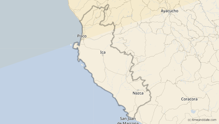 A map of Ica, Peru, showing the path of the 14. Nov 2031 Totale Sonnenfinsternis