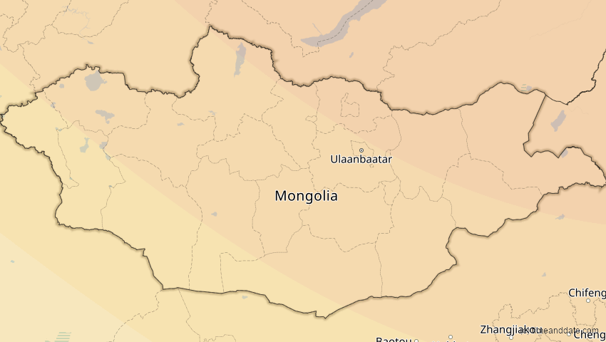 A map of Mongolei, showing the path of the 3. Nov 2032 Partielle Sonnenfinsternis