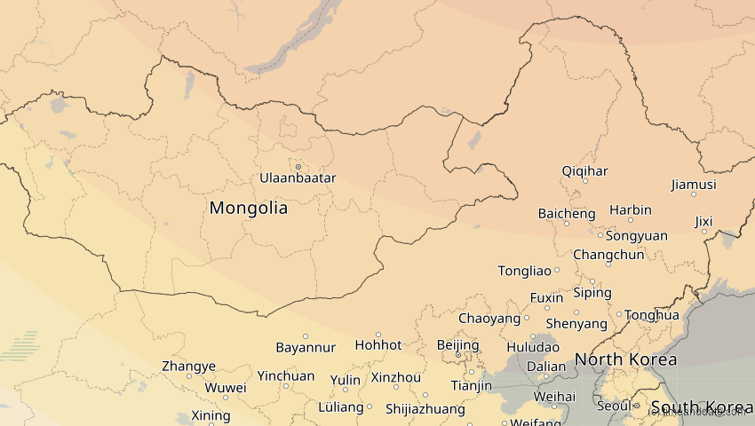 A map of Innere Mongolei, China, showing the path of the 3. Nov 2032 Partielle Sonnenfinsternis