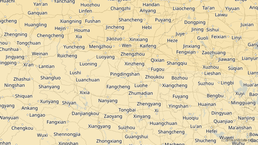 A map of Henan, China, showing the path of the 3. Nov 2032 Partielle Sonnenfinsternis