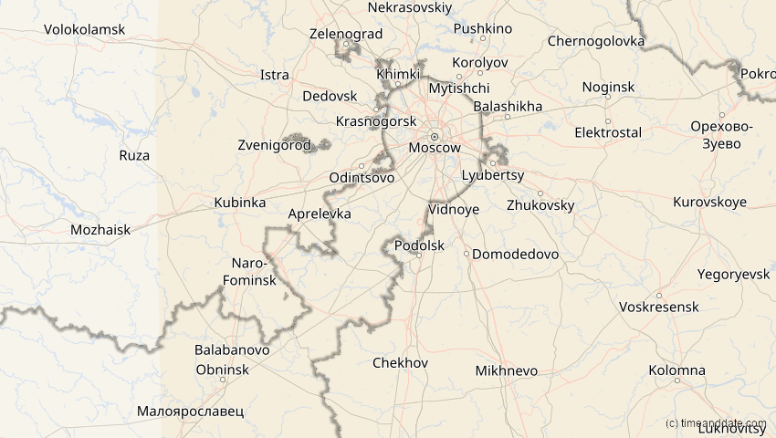 A map of Moskau, Russland, showing the path of the 3. Nov 2032 Partielle Sonnenfinsternis