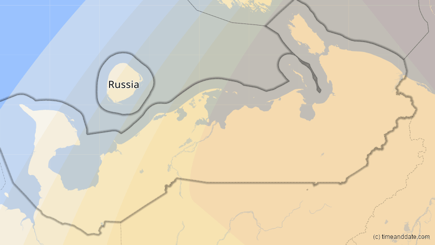 A map of Nenzen, Russland, showing the path of the 3. Nov 2032 Partielle Sonnenfinsternis