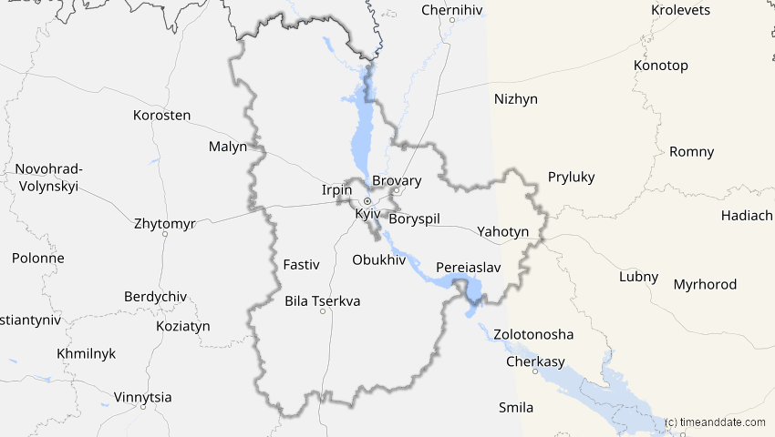 A map of Kiew, Ukraine, showing the path of the 3. Nov 2032 Partielle Sonnenfinsternis