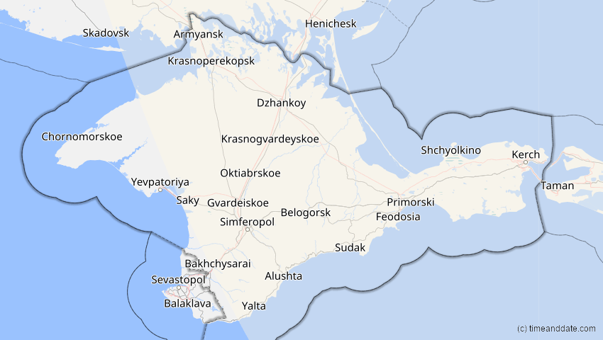 A map of Auton. Republik Krim, Ukraine, showing the path of the 3. Nov 2032 Partielle Sonnenfinsternis
