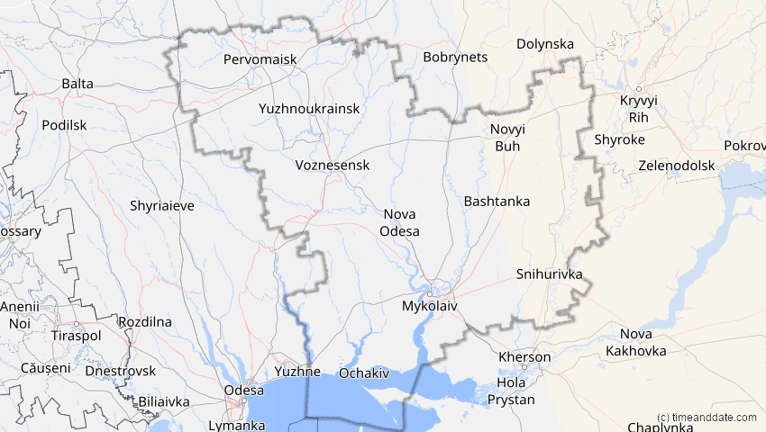 A map of Mykolajiw, Ukraine, showing the path of the 3. Nov 2032 Partielle Sonnenfinsternis