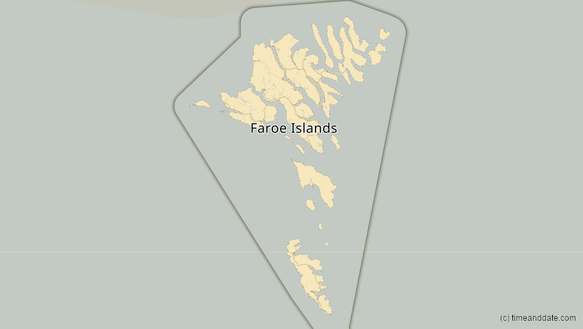 A map of Färöer, showing the path of the 30. Mär 2033 Totale Sonnenfinsternis
