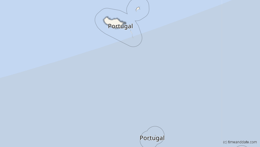 A map of Madeira, Portugal, showing the path of the 20. Mär 2034 Totale Sonnenfinsternis
