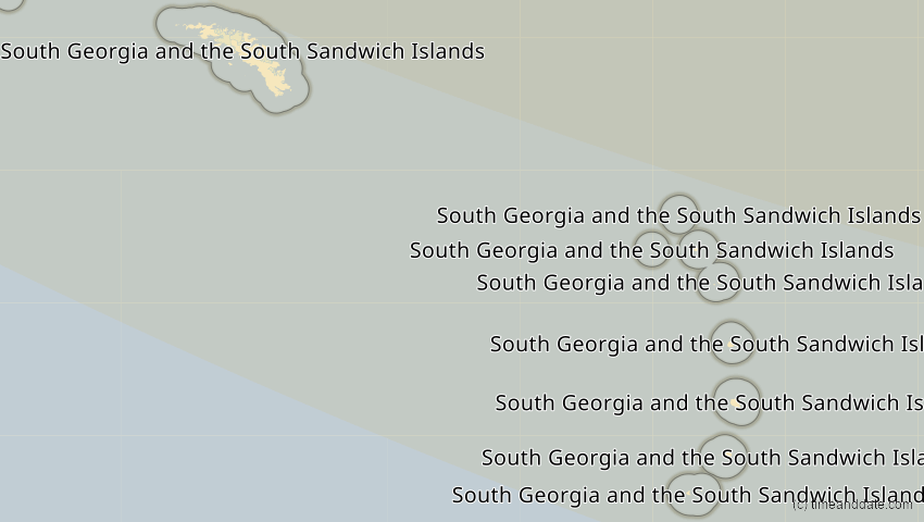A map of Südgeorgien und die Südl. Sandwichinseln, showing the path of the 12. Sep 2034 Ringförmige Sonnenfinsternis