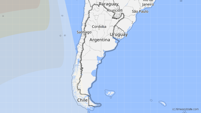 A map of Argentinien, showing the path of the 9. Mär 2035 Ringförmige Sonnenfinsternis
