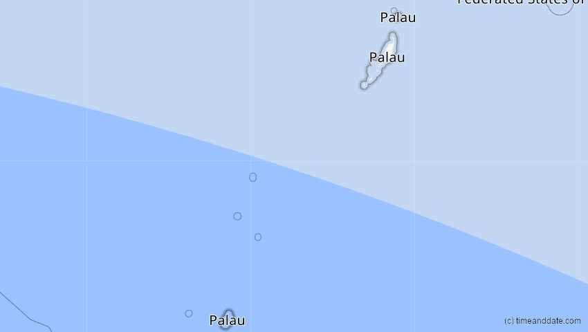A map of Palau, showing the path of the 2. Sep 2035 Totale Sonnenfinsternis