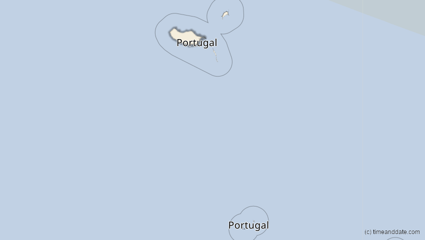 A map of Madeira, Portugal, showing the path of the 21. Aug 2036 Partielle Sonnenfinsternis